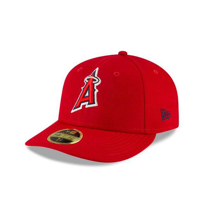 MLB Los Angeles Angels Ligature Low Profile 59Fifty Fitted (DFU9878) - Red New Era Caps